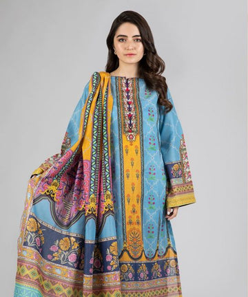 Zellbury Blizzard Blue Lawn Suit Lawn Collection 2021